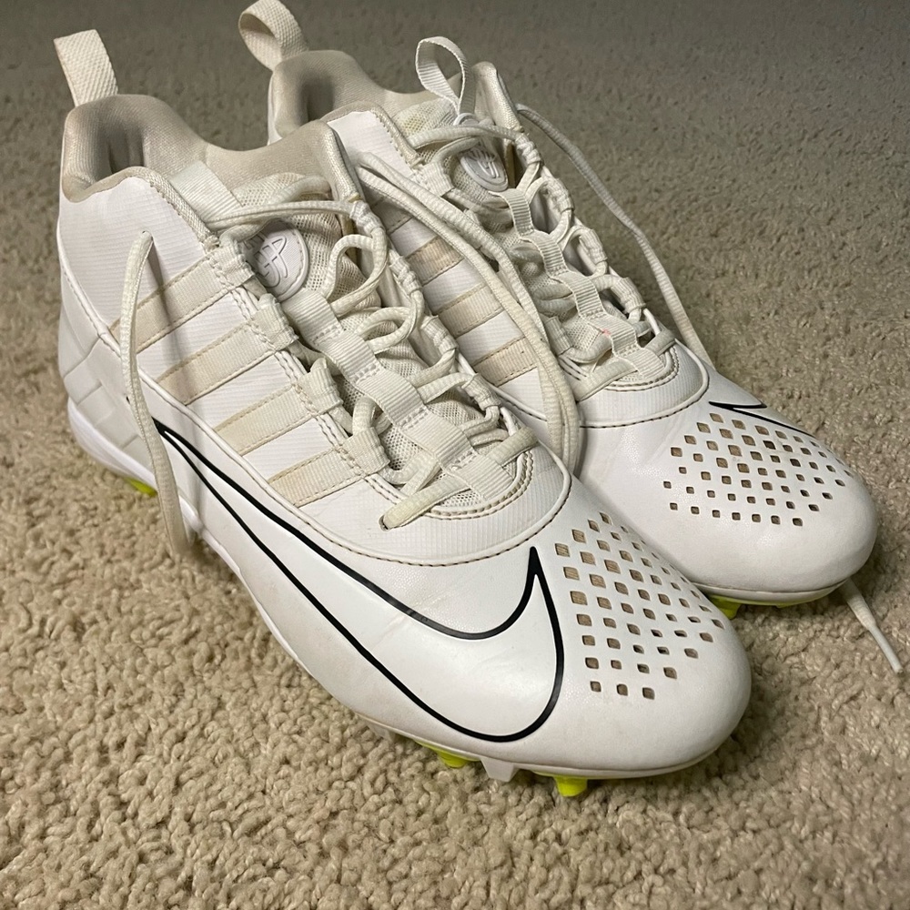Nike Huarache Football and Lacrosse Cleats White & Neon Yellow Size- 9.5